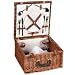 Household Essentials ML-2654 Woven-Willow Square-Shaped 2-Person Picnic-Basket Set