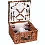 Household Essentials ML-2654 Woven-Willow Square-Shaped 2-Person Picnic-Basket Set