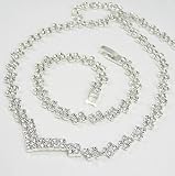 Image of Diamante V Step Necklace & Bracelet Set