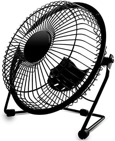 Mini USB Table Desk Personal Fan with ON/OFF Switch 360 Degree Metal Design (Black)