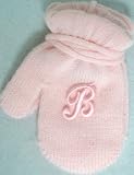 Pink One Size Magic Mitten with Customer Chosen Pink Monogrammed Letter for Infant Girls Ages 0-2 Years