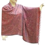 Handmade Paisley Self Design Mix Wool Comfortable & Soft Stole For Beautiful Women (Free Shipping) Stle0122rr