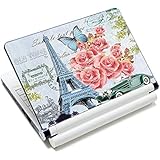 Eiffel Tower & Pretty Pink Roses 11.6"-15.6" Netbook Laptop Skin Sticker Reusable Protector Cover Case for 11.6" 12.1" 13" 13.1" 13.3" 14" 15" 15.4" 15.6" Inch Toshiba Hp Samsung Dell Apple Acer Leonovo Sony Asus Laptop PC FY-NEK-024