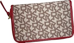 Women's DKNY Zip Around Wallet T&C Classics Chino/Red
