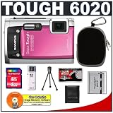 Olympus Stylus Tough 6020 Shockproof & Waterproof Digital Camera (Pink) + 4GB Card + Case + LI-50B Battery + Accessory Kit