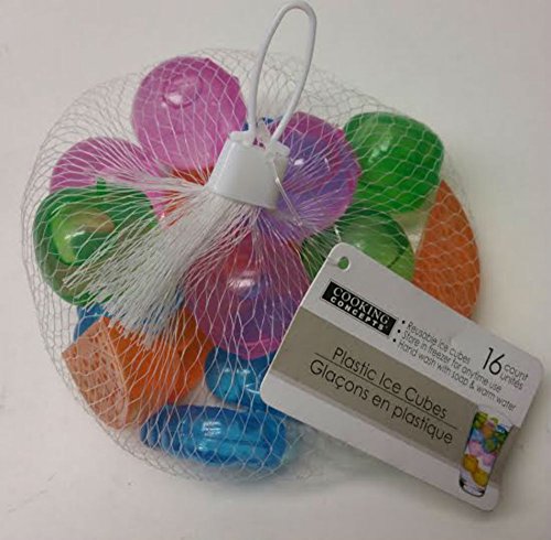 Reusable Plastic Ice Cubes Fruit Shaped 16 Count