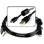 Gold-Series USB Digital Camera Mini-B 5pin Cable with Ferrite Core for AEGUS, ARCHOS, BlackBerry, Canon, Casio, Creative, Fuji, Gateway, Hitachi, HP, JVC, Konica, Kyocera, Leica, Minolta, Motorola, Nikon, Olympus, Panasonic, Pentax, Polaroid, Samsung, SeaLife, SHARP, Sigma, SiPix, SONY, Toshiba, Vivitar and Much More!
