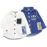 【アウトレット】 Bobson 長袖シャツ (80～130cm) キムラタンの子供服 ネイビーブルー 95 ( 77189x77689-153 )