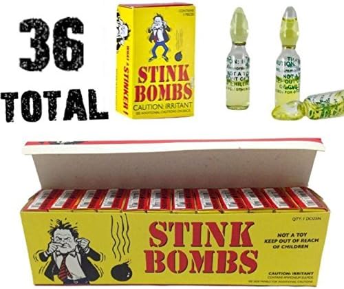 Gag Toys & Practical Jokes -(36) Stink Bombs - Stinky Glass Gag Prank Fart Joke (1 case of 36) - Novelty & Gag Toys
