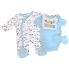 Baby Animals 4 Piece Set, Sleepsuit, Bodysuit, Bib & Mittens -Boy/Girl Options
