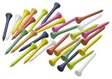 Silverline 15008 - 100 Holz-Tees bunt mit 2 Ballmarkern und Pitchgabel