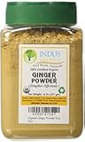 Indus Organic Ginger Powder Spice Pack, 8 Oz, Freshly Packed in Ergonomic Design Jar