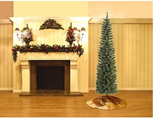 7' Pre-Lit Artificial Christmas Tree Virginia Cashmere Pine Tree with Metal Tree Stand Included