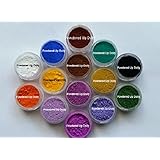 (Lot of 14) 1 gram SAMPLE MATTE CP MP HP DIY Soap Making Pigment BLUE BLACK BROWN RED YELLOW WHITE GREEN LAVENDER VIOLET YELLOW TEAL ORANGE Titanium Dioxide Oxide Ultramarine Powder