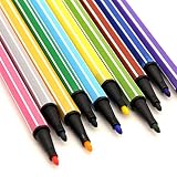 Reaeon Color Pens Art Markers Watercolor Fine Tip Assorted Set of 36 for Adults and Kids Coloring Books, Drawing