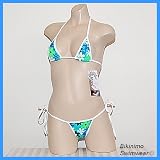 Sexy Micro Thong Bikini (Wet Daisy Print)
