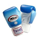 Twins Muay Thai Boxing Gloves - Blue with White Slide Size 14oz Twins Muay Thai Boxing Gloves - Blue with White Slide Size 14oz