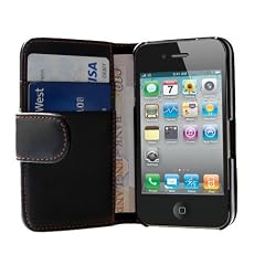 Neues Qualit�t Schwarz Apple iPhone 4S Siri Leder Schutzh�lle Mit Frei Displayschutz Von Yousave