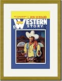 Gold Framed/Matted Print 17x23, Western Story Magazine: Hot Lead Payoff