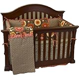 Cotton Tale Designs Peggy Sue 4 Piece Set, Coral/Brown, 20x20