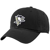 Pittsburgh Penguins Black BL Slouch Adjustable Strapback Hat