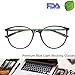 Reading Glasses - Blue Light Blocking - Round Women Men (Black, 0.00)