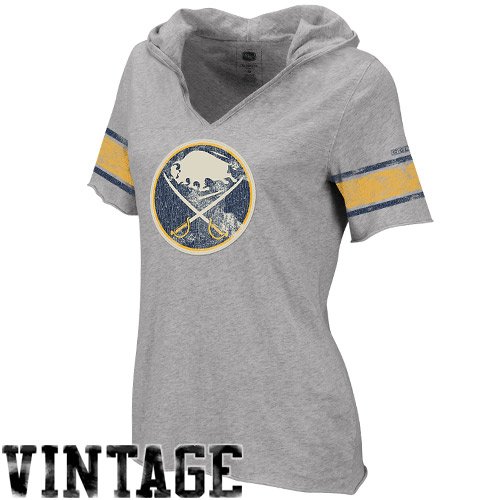NHL Women's Buffalo Sabres Classics Hooded Tee (Grey, X-Large)