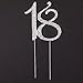 Ella Celebration 18 Cake Topper 18th Birthday Party Supplies & Decoration Ideas (Silver)