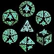 Q-Workshop Polyhedral 7-Die Set: Call of Cthulhu (COC) Glow-in-the-Dark Dice (Limited Edition Set)