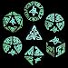 Q-Workshop Polyhedral 7-Die Set: Call of Cthulhu (COC) Glow-in-the-Dark Dice (Limited Edition Set)