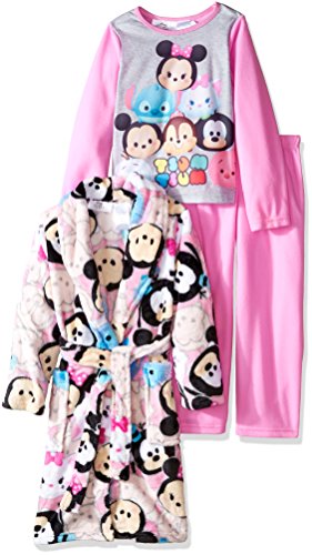 Disney Girls  Big Girls  Tsum Tsum 3-Piece Pajama Set with Robe, Pink, 10/13