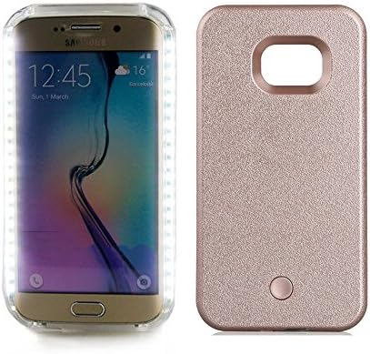 Samsung Galaxy S6 edge plus Illuminated Cell Phone Case Yayan Samsung Galaxy S6 edge plus Led Illuminated case Great for a bright Selfie and Facetime, Dimmable -Rose Gold