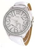 GUESS White Leather Strap Watch