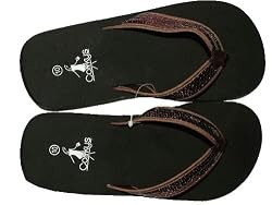 Corkey's Flip Flops - Bronze with Sequins for Women