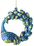 Divine Regal Peacock With Deluxe Curved Tail Christmas Ornament