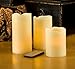 Everlasting Glow LED Ivory Pillar Candles, Remote Control, Set of 3, 3