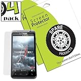Spare Products (4 Pack) of HTC ThunderBolt Screen Protectors (CLEAR)