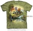 Mountain Retreat By Painter Thomas Kinkade, Short Sleeved T-shirt in Adult Sizes