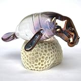 Hand Blown Glass Manatee Figurine on Coral