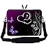 15 15.6 inch Butterfly Heart Design Laptop Sleeve Bag Carrying Case with Hidden Handle & Adjustable Shoulder Strap for 14" 15" 15.6" Apple Macbook, Acer, Asus, Dell, Hp, Sony, Toshiba, and More