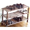 MASSIVES Holz Schuhregal 12 Paar SCHUHE REGAL NEU