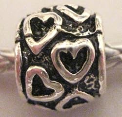 Silver Plated Spacer Bead Fits Pandora Hearts All Around, 10mm (1)
