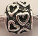 Silver Plated "Hearts All Around" Spacer Bead Fits Pandora, 10mm (3)