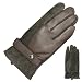 Men's Leather Patch Driving Gloves - Brown