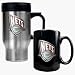 New Jersey Nets Stainless Steel Travel Mug and Black Ceramic Mug Set