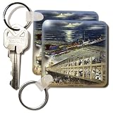 Sandy Mertens New Jersey - Steel Pier of Atlantic City, NJ (Vintage 1911-1918) - Key Chains