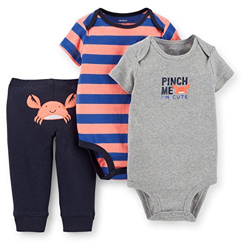 Carter's Baby Boys 3 Piece Bodysuit & Pant Set (Crabby)
