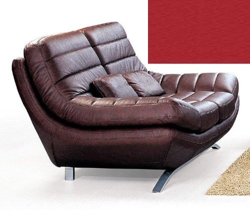 Red Armen Living Riviera Leather Loveseat