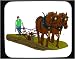 Mouse Pad with horsedrawn, agriculture, farmer, plow, horses, harness, draft, blinders, plojning, farming, plowing, animal, blade, field, equipment