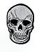 Small Human Skull Iron on Embroidered Patch